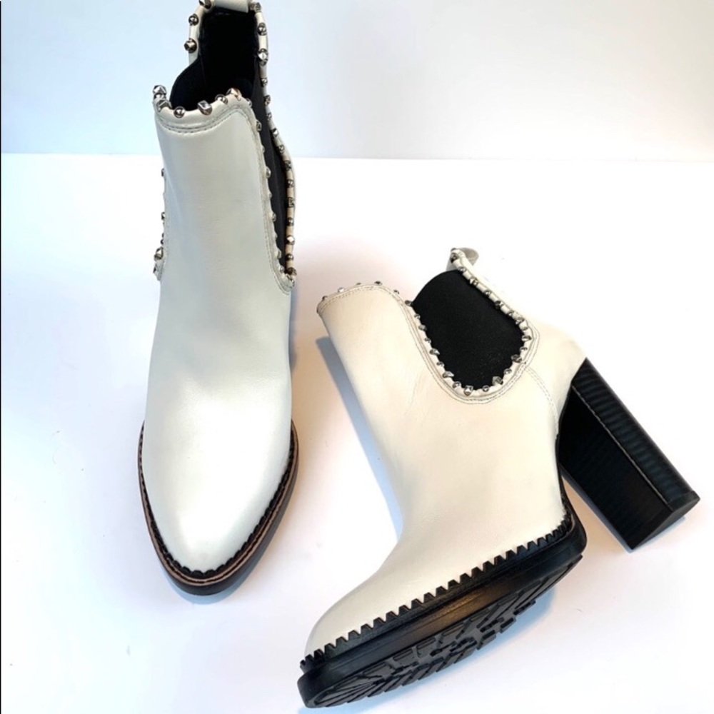 Sam Edelman Salma White Studded Chelsea Boots